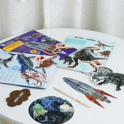 Scratch klistremerker - Dinosaurer, 4 stk.