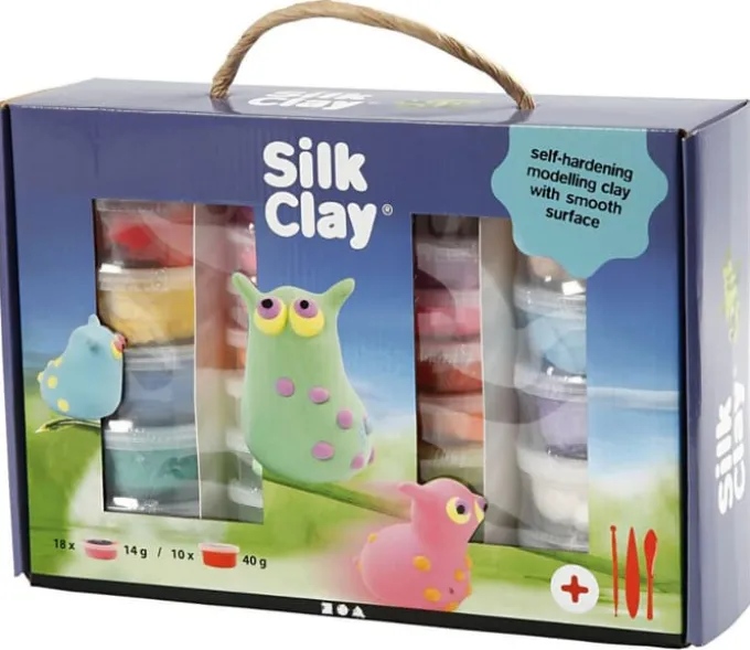 Silk Clay i gaveeske, 28 bøtter + verktøy