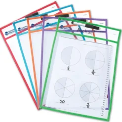 Skriv og visk ut-lommer, 5 stk.
