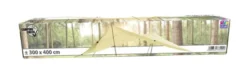 Solseil 3 x 4 meter - Sandfarget, inkl. 2 stenger