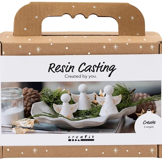 Støpt med resin - Engler, 3 stk.
