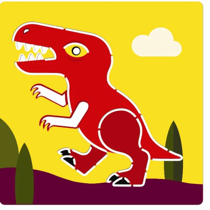 Tegnesjablonger - Dinosaurer, 5 stk