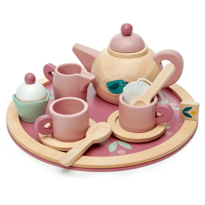 Tesett med serveringsbrett