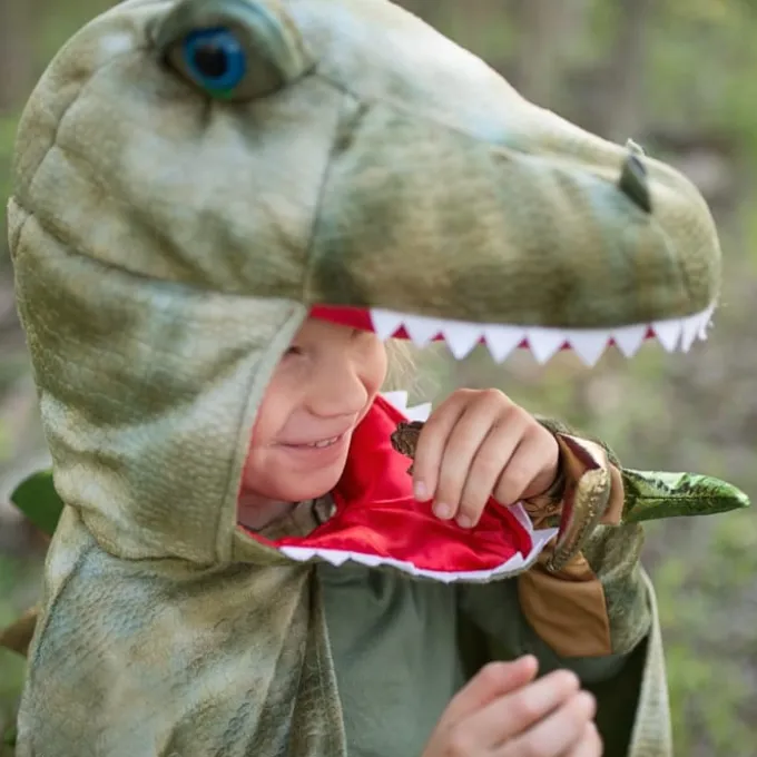 T-Rex kappe m. klør - Grønn, str. 4-6 år