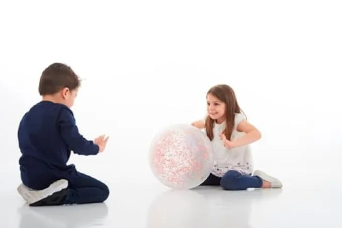 Tumleball med konfetti - Stor 40cm Ø