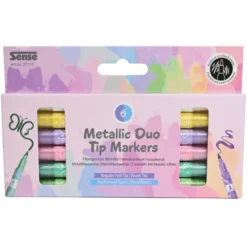 Twin Markers - Metalliske, 6 stk