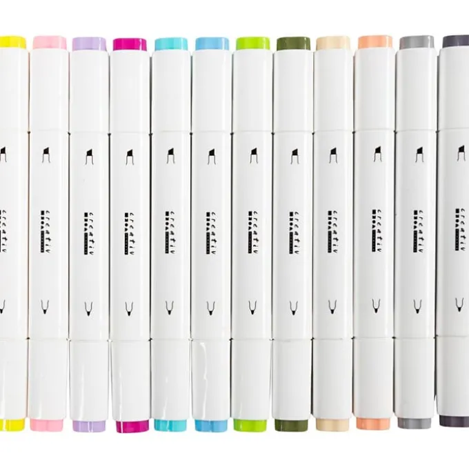 Twin Markers - Pastell, 12 stk.