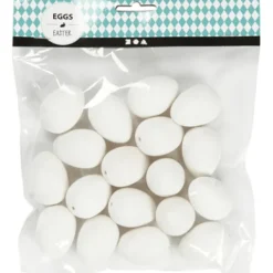 Vagtelegg - H: 4 cm, Hvite, 18 stk